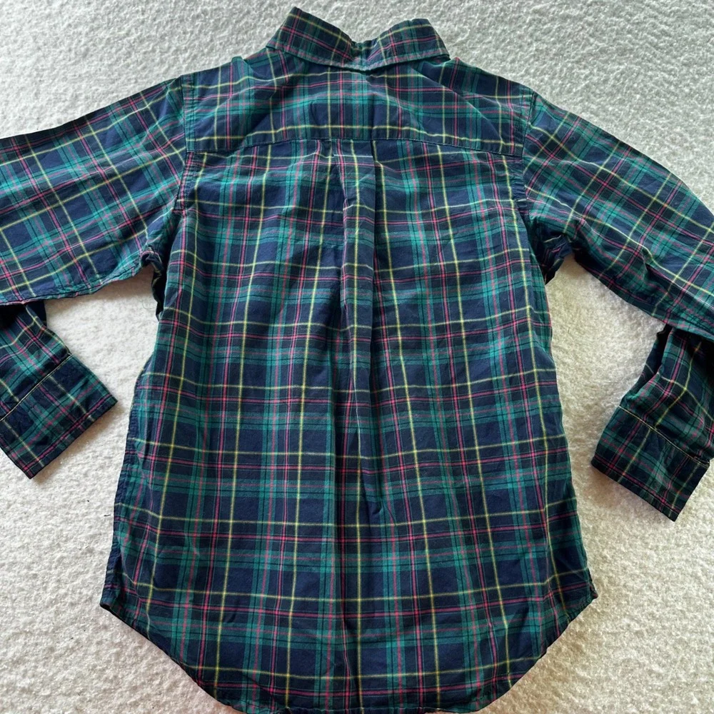 Ralph Lauren Plaid Button Down Shirt Long Sleeve Classic Fit Kids Sz S Red Pony‎